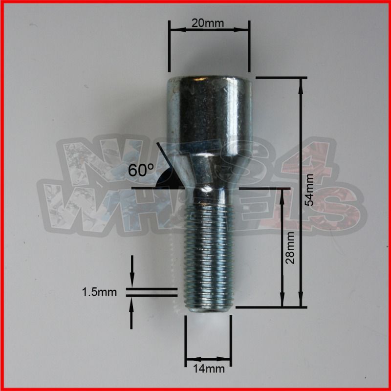 20 ALLOY WHEEL TUNER BOLTS M14 x 1.5 fits VAUXHALL VIVARO eBay